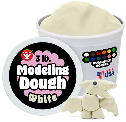 Hygloss Play Modeling Dough for Kids, White, 3lb, Unscented