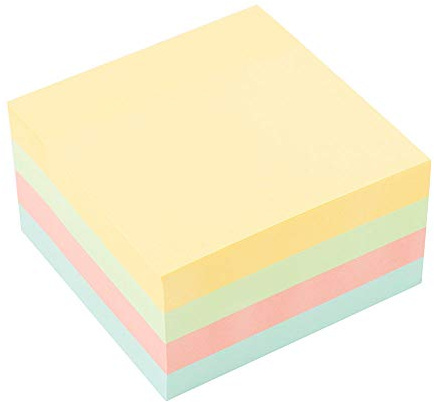 D.RECT | Notas Adhesivas | Set de 1 | 75x75mm | 1x450 un Bloque de Hojas | Material de Oficina | Color Pastel