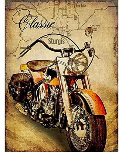 YSCOLOR Diamond Painting 5D Diamant Mosaik Diamant Malerei Kit Kreuzstich Motorrad Diamant Stickerei Komplette Runde Bohrer Weihnachtsdekoration Geschenke 30 x 40 cm