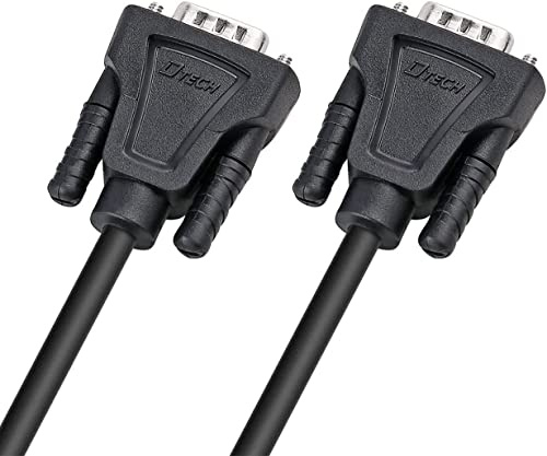 DTECH 10 Feet Serial 9 Pin DB9 RS232 Serial Cable-3m | Male to Male Null Modem Cord Cross TX RX line for Data Communication