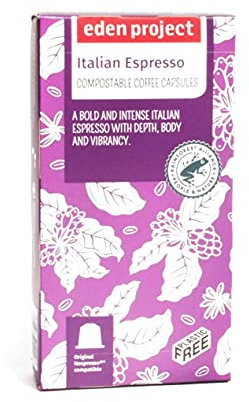 THE EDEN PROJECT 30 Italian Espresso Coffee Pods Compatible with Nespresso Original – Premium Arabica, Rainforest Alliance Certified, Climate Neutral, Home Compostable Capsules (3 x 10 Pack)
