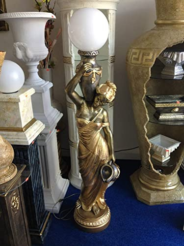 Lámpara de pie con figuras para mujer, estilo barroco antiguo, retro, iluminación