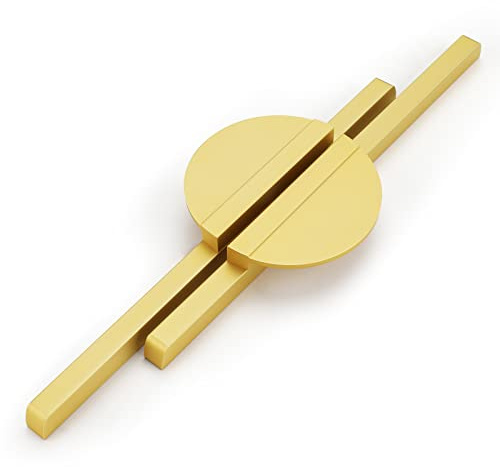 LONTAN 2 Stück Schrankgriffe Goldene Halbrunder für Küchenschränke 128mm Lochabstand Möbelgriffe Dekorative