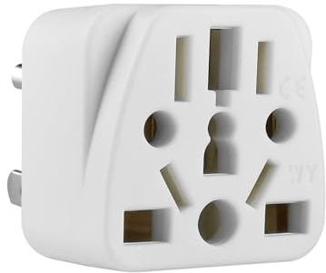 1 Pack US Travel Plug Adapter, UK to US Plug Adapter, EU/UK/NZ/AU/China to us Adapter Plug(Type B), Australia to USA Plug Adapter (White)