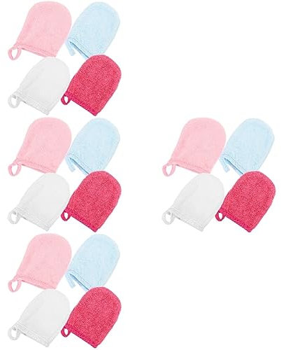 FRCOLOR 4sets Gesichtsreinigungshandschuhe Waschhandschuhe Gesichtspeeling Make-up-entferner Handschuhe Schlafmaske 4pcs * 4