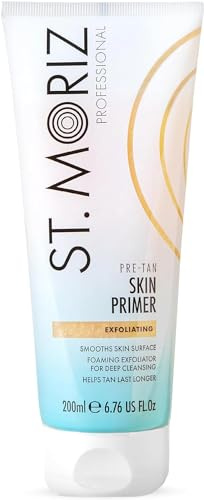 St Moriz Pre-Tan Skin Primer for Self Tanner- Exfoliating Fake Tan Primer - Preps & Primes Skin for Long-Lasting - Deep Cleansing Foaming Exfoliator for Self Tan (6.76 fl oz)