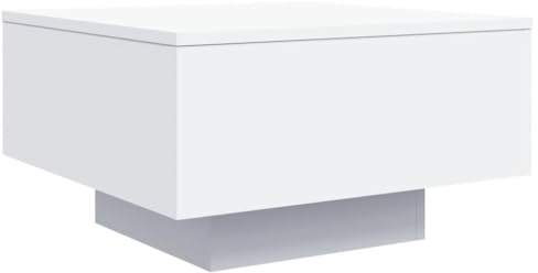 vidaXL Tavolino da Soggiorno con Luci LED Bianco 55x55x31 cm