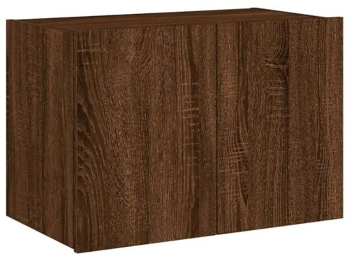 vidaXL Väggmonterad tv-bänk LED brun ek 60x35x41 cm, väggenhet, väggmonterad TV-enhet, väggmonterat skåp, TV-väggenhet, hängskåp, väggförråd