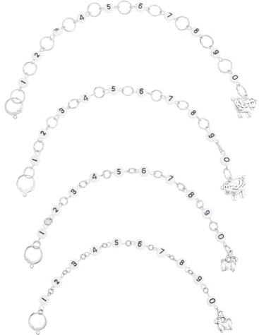 BENECREAT Set di 4 Catena A 4 File di Controcatene Stile (1) pz, Catene in Lega con Ciondolo A Forma di Pecora, Catenelle per Catenelle per Maglieria, per Maglieria e Uncinetto, Segnapunti
