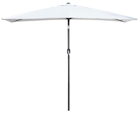 KXWOQ3ED 250x130cm Rechteckiger Terrassenschirm, Gartenschirm Sonnenschirm mit Kurbel, UV-Schutz Wasserdicht, Marktschirm für Terrasse Hinterhof Rasen (Size : White)