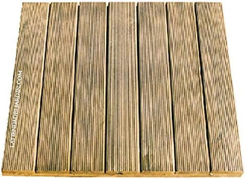 Suinga Piastrelle in legno di pino dritto 50 x 50 cm e 32 mm, utilizzate in cortili, terrazze o docce per piscine, marrone