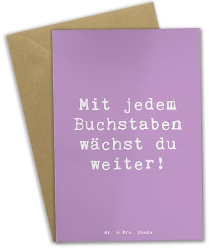 Mr. & Mrs. Panda Grußkarte Spruch Schulanfang Inspiration - Geschenk, Mutmacher, Mut, Einschulung, Geschenke, Buchstaben, Trost, Schulstart, ermutigend, Geschenkideen