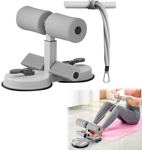 Bärbar Sit Up Bar, Portable Sit Up Assistant Sit Up Träningsutrustning, Sit Up Maskin Magtränare Sport Från självsugande sittstång, Sit Up Stång Hjälp Assistent (grå)