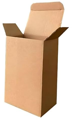 NoblesBox Klappschachtel 75 x 55 x 120 mm - Maxibriefkarton, Faltschachtel für Versand, Post, Büchersendung, Rechteckig, Stabil, Braun, Versandschachtel (25)