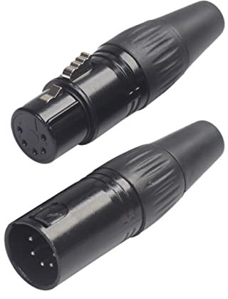DIYEAH Adaptateur Audio XLR 5 Broches Mâle vers Femelle pour Micro Câble DIY Noir Convertisseur Prise Connecteur Audio Utilisation Professionnelle