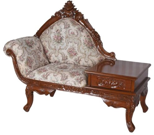 Barock telefonbänk vintage garderobsbänk sittbänk mahogny trä mar424 Palazzo exklusiv