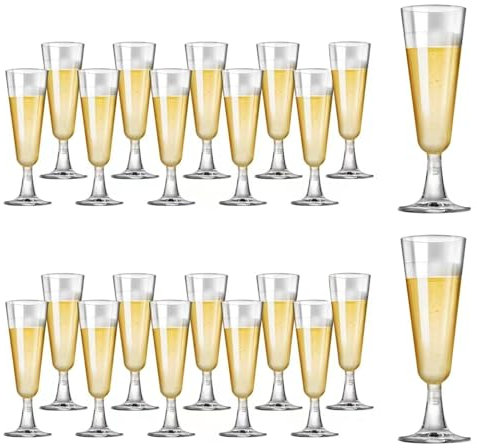 22 Piezas 160ml Reutilizables Copas de Champán,Flautas de Champagne,Copas Champagne Reutilizable para Fiestas,Vasos de Champán Resistentes,Copas de Champán Transparente,Copas de Champán de Fiesta