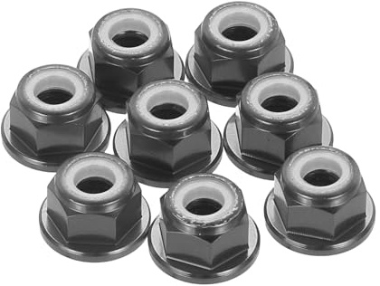 sourcing map Sicherungsmuttern aus Aluminiumlegierung, M4 Teilung, 0,7 mm, Flansch-Sechskantmuttern, Nylon-Verriegelung, gezahnt, für RC-Drohne, Quadcopter-Motor, Requisite, Adapter, FPV-Teile, Grau