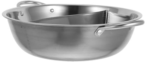 LAPYAPPE Stainless Steel Divided Hot Pot 28cm Two-Flavour Cooker with Dual Handles Compatible with Induction, Gas, and Cooktop for Home and Commercial Use