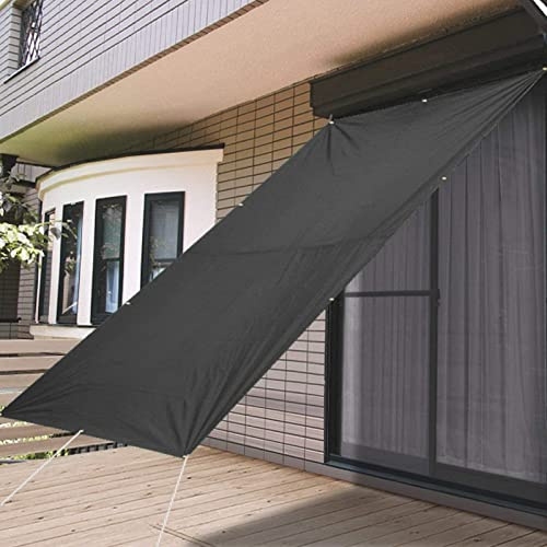 Toldo de protección solar gris oscuro de 4,5 x 10 m con cuerdas de sujeción, toldo resistente a los rayos UV para jardín, terraza, balcón y camping, kit de fácil montaje incluido
