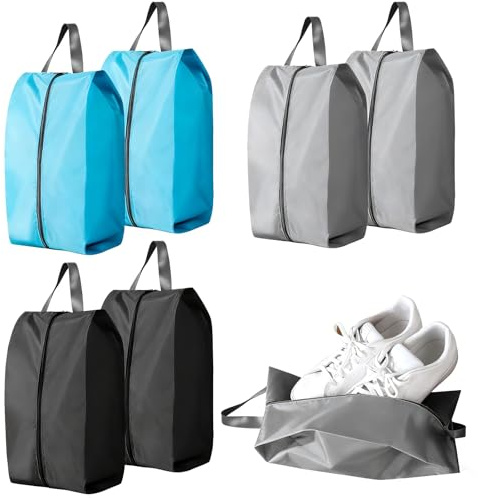 Schuhbeutel Reise, 6 Stück Schuhbeutel mit Robuster Reißverschluss, Staubdicht Shoe Bag Schuhsack Schuhtaschen Organizer für Reisen und Haushaltslagerung(Schwarz, Blau, Grau)