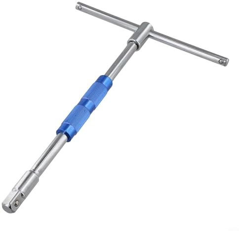 Filteilect 1/2 Zoll Steckschlüssel Werkzeug T-Griff Schraubenschlüssel für 1/2 Zoll Stecknüsse, Hartstahl T-Typ-Antrieb mit rutschfestem Griff und Marmor-Design, 260 mm Verlängerungsstange für