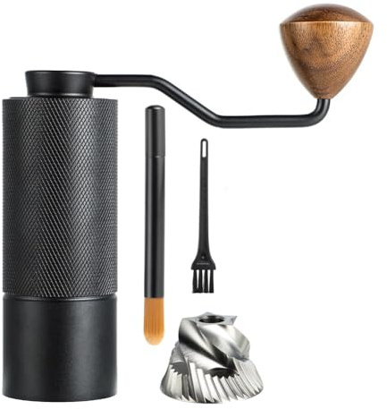 Moulin à café avec bavures en acier inoxydable – Idéal pour l'extérieur et la maison avec manuel et café fabriqué à partir de bois métallique, ce moulin offre un fonctionnement sans effort