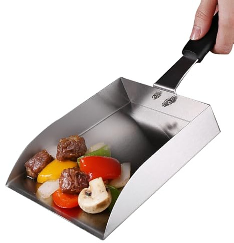 Espátula Scoop - Pincake de acero inoxidable con bordes biselados | Espátula para parrilla | Smash Burger Flipper Ideal | Para a la parrilla, camping, barbacoa, restaurante, picnic al aire libre