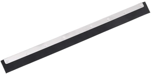 Mangloder Testa tergipavimento 55 x 2 x 5 cm in acciaio e gomma per raschietto acqua, argento nero, per piastrelle, bagno, garage, terrazza, finestre e pavimenti bagnati