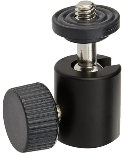 Hama Kugelkopf (Gewinde B 1/4 Zoll, Höhe 38 mm, geeignet für Stativ) schwarz
