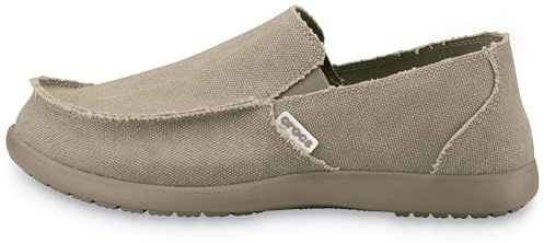 Crocs Men's Santa Cruz Loafers, Comfortable Men's Loafers, Slip On Shoes, Khaki/Khaki, 12 Men