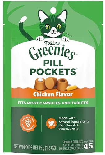 Feline Greenies Pill Pockets Katze Behandeln Passend für die Meisten Tablets und Kapseln, ‎45.3 g