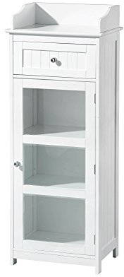PREMIER Housewares 2402062 Gabinetto da Pavimento in Legno, Maniglie Cromate, Bianco