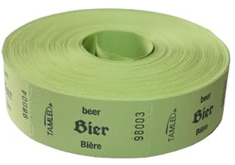 TAMLED Bonrolle BIER 1000 Abrisse perforiert fortlaufend nummeriert