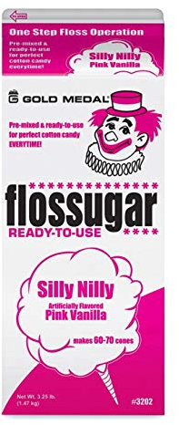 Candy Floss Sugar Pink Vanilla Flavour - Ready-Mixed 1.47kg Carton of Pink Sugar for Candy Floss Machine - Makes 60-70 Average Portions - Perfect for Parties Candy Floss Machine Sugar (1.47kg)