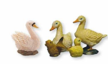 Unbekannt Krippenzubehör Enten und Schwan 5tlg. Höhe 3,7cm geeignet für 8-12cm Figuren