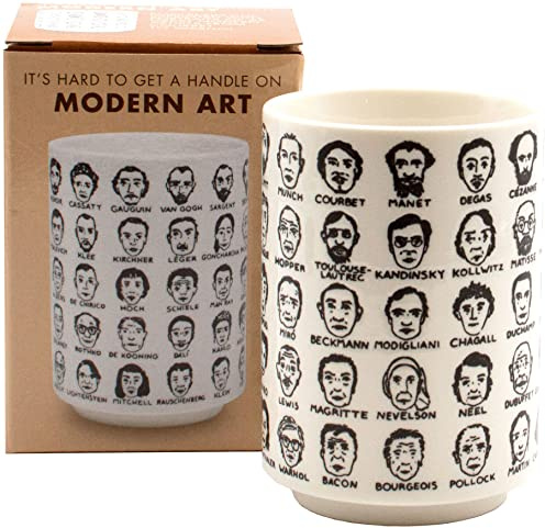 The Unemployed Philosophers Guild Taza de té de Porcelana con Texto en inglés It's Hard to Get a Handle on Modern Art con 65 Artistas