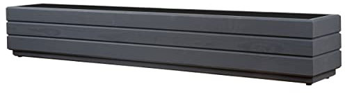 alfalux Pflanzkübel Für Garten Pflanzkasten Für Balkon Blumenkübel Für Fensterbank Blumenkasten Für Terrasse Kräuter-Balkonkasten aus Holz Blumentopf ANTHRAZIT-GRAU 110DES1717AN (110 x 17 x 17 cm)