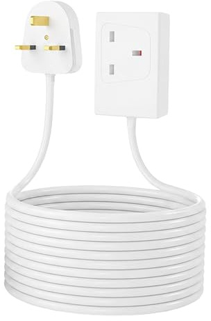 Extension Lead 10m Single Socket, 13A Heavy Duty Extension Cable UK 3 Pin Plug, BS1363 Approved, Indoor Outdoor Power Lead for Garden Tools, Lawnmower, Workshop