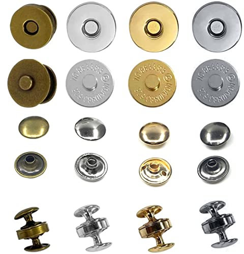 40 Stück Magnetknöpfe, 18 mm Magnetknöpfe, Magnetische Druckknöpfe zum Selbernähen von Taschen, Bastelarbeiten, Jacken, Windjacken, Geldbörsen, Rucksäcken