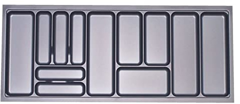 KÖNIG Besteckeinsatz I, Silbergrau, 120er Korpus, Maße: 1.119 x 473 mm | Für Korpusbreiten 300–1200 mm, SO-Box, Blum Tandembox, ModernBox, Maße 1.119 x 473 mm.
