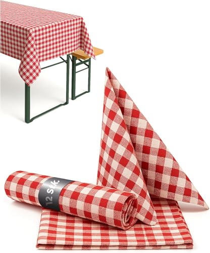 texpot Landhaus Serviette 60 x 60 cm Rot-weiß kariert 100% Baumwolle