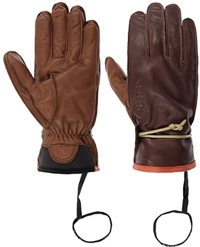 Hestra Alpine Pro Wakayama 5-Finger Handschuhe Fingerhandschuhe Lederhandschuhe Herren - mit Futter Winter Herbst-Winter - 7 HS dunkelbraun