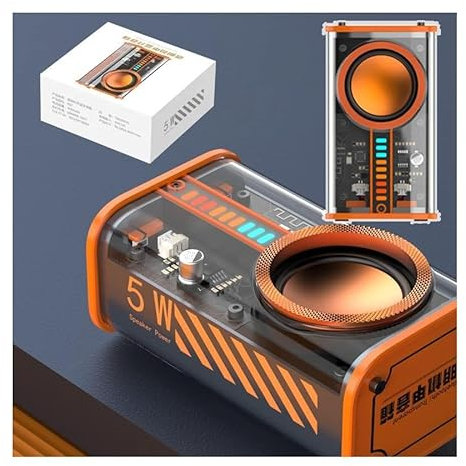 GXFCAI K07 Mecha Altavoces Shake Bass Transparente Altavoz inalámbrico Audio Estéreo Reproductor Surround S5N2 Altavoces Bluetooth