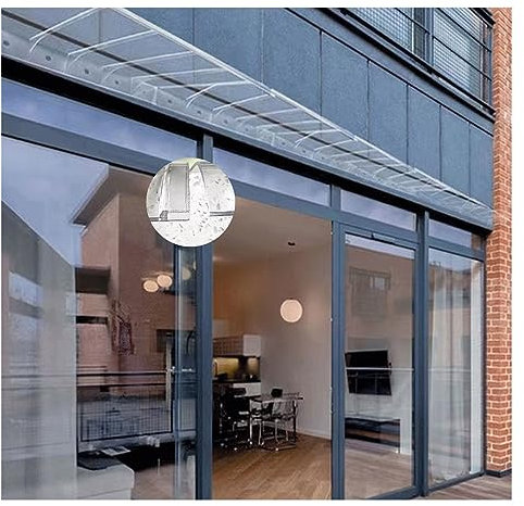 Auvent de Porte Incurvée,Auvent Fenêtre Invisible Marquise de Porte d?Entrée,Auvent de Fenêtre en Polycarbonat de Protection UV, pour store de terrasse de jardin ( Size : 50*440cm/19.6*173.2in )