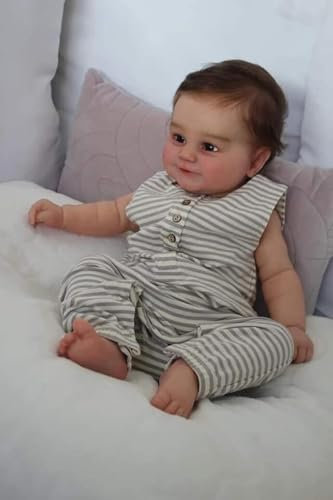 Anano Reborn Puppen Lebensecht 60cm Reborn Baby Mädchen Die Aussehen Wie Echte Babys Puppe Süße Offene Augen Weicher Stoffkörper Wiedergeborene Babypuppe