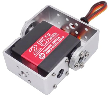 Wishiot RDS3225 25KG Servo Daul Shaft U Mount RC Digtal Servo Full Metal Gear Waterproof Robotic Arm Servo Motor 180 Degree with U Mounting Bracket for DIY Car Robot