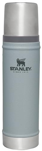 Stanley Classic Legendary Vacuum Bottle 20 oz | Wide Mouth with Leakproof Cup Lid | Keep Drinks Hot or Cold | Packable for Travel | Insulated Stainless Steel Thermos | BPA-Free | Hammertone Silver