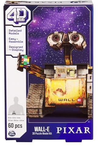 4D BUILD - Puzzle 3D Disney - Maquette Disney 60 Pièces - Mini Personnage Wall E Robot du Film - Puzzle Adulte - Jeu de Construction à Collectionner - Jouet adulte - Jeu Enfant 12 ans et +