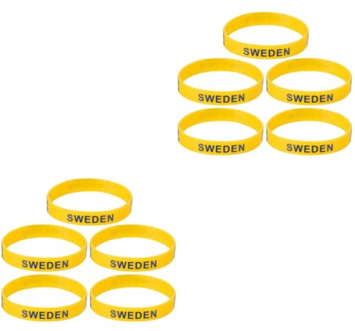 Amosfun 2 Sets Modisches Sportarmband mit Nationalflagge Silikonarmband für Fußballspiele Armband für Schweden-fans 5 Stück